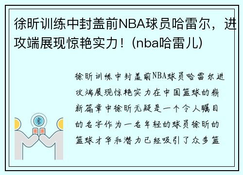 徐昕训练中封盖前NBA球员哈雷尔，进攻端展现惊艳实力！(nba哈雷儿)